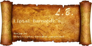 Liptai Barnabás névjegykártya